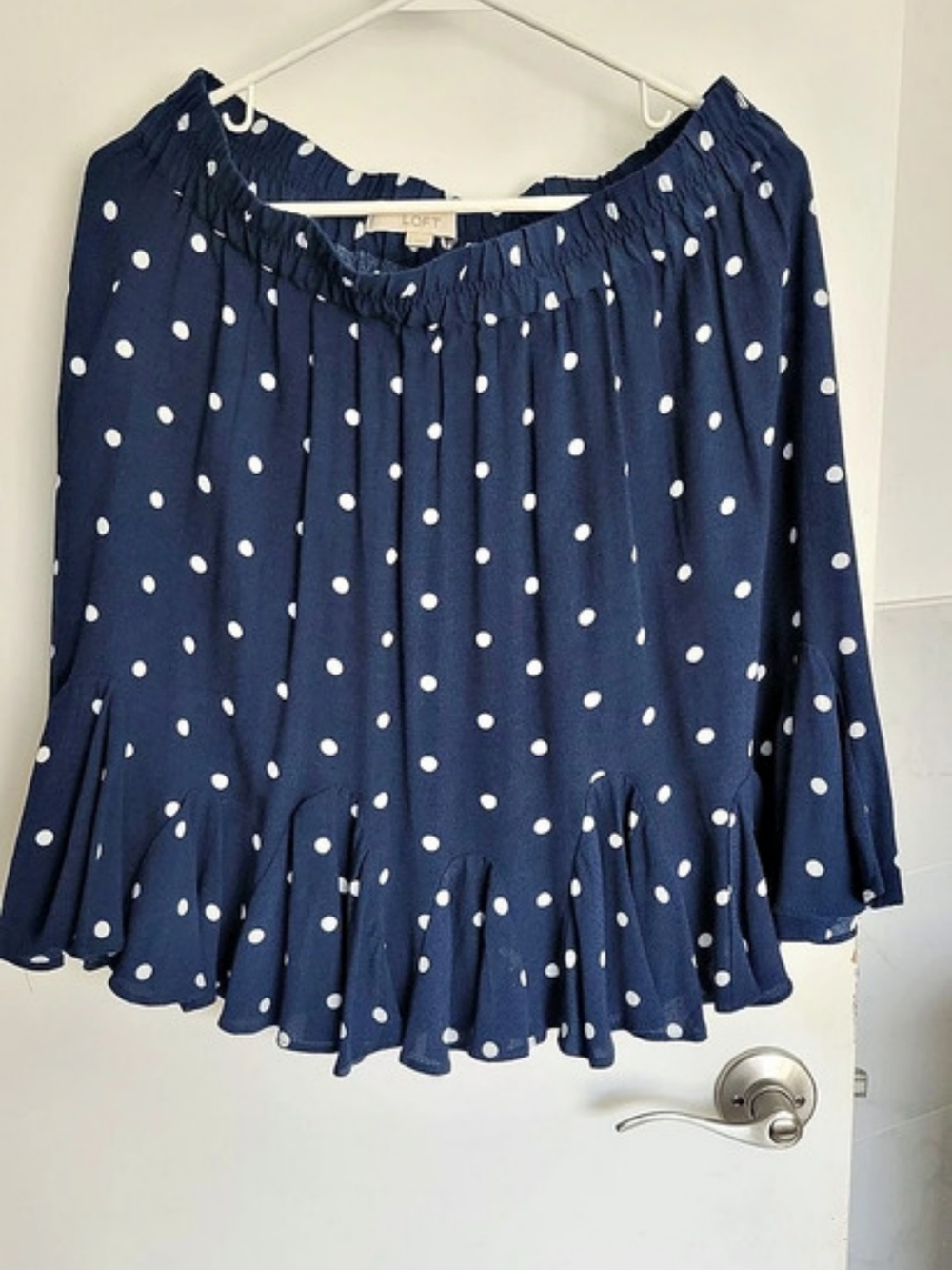 LOFT Polka Dot Ruffle Skirt